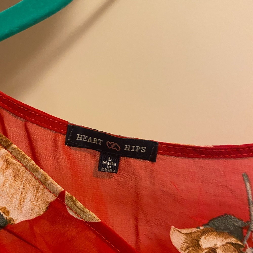 Red Floral Top - Picture 2 of 2